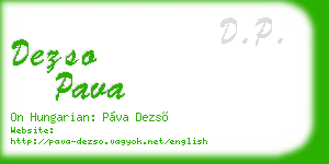 dezso pava business card